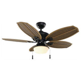 Hampton Bay Palm Beach III 48 in. LED Indoor/Outdoor Natural Iron Ceiling Fan with Light Kit