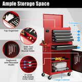 2 - in - 1 Rolling Tool Chest, 5-Drawer Tool Storage Cabinet with Wheels, Adjustable Shelf, Tool Box Organizer for Garage Warehouse Workshop