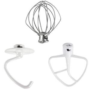 Stand Mixer Attachments 3-Piece Kit - REPLACE for Kitchen Aid Accessories K45ww Wire Whip K45dh Dough Hook K45b Coated Flat at MechanicSurplus.com