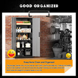 SOLAURA 71" Metal Garage Storage Cabinet with Locking Doors and Adjustable Shelves for Home, Office(Black)