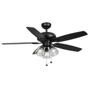 Hampton Bay Rockport 52 in. LED Brushed Nickel Ceiling Fan with Light