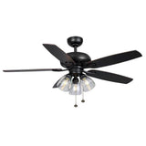 Hampton Bay Rockport 52 in. LED Matte Black Ceiling Fan