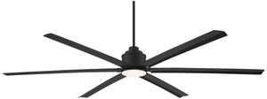 Casa Vieja 84" Ultra Breeze Modern Industrial Outdoor Ceiling Fan with Dimmable LED Light Remote Control Matte Black Wet Rated for Patio Exterior