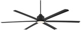 Casa Vieja 84" Ultra Breeze Modern Industrial Outdoor Ceiling Fan with Dimmable LED Light Remote Control Matte Black Wet Rated for Patio Exterior