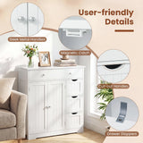 Tangkula Bathroom Floor Cabinet with 4 Drawers for Living Room