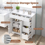 Tangkula Bathroom Floor Cabinet with 4 Drawers for Living Room