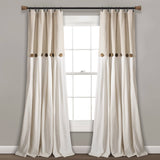 Lush Decor Linen Button Single Panel Window Curtain - 84"L x 40"W