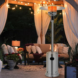 50,000 BTU Propane Patio Heater, Standing Stainless Steel Outdoor Heater with Wheels, Triple Protection, CSA Certified for Deck & Commercial