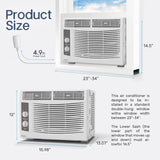 5000 BTU Window Air Conditioner Easy Cool - Capable of Cooling up to 150 Sq Ft. 2 Fan Speeds, 4 - Way Air Direction, Mechanical Control, Filter