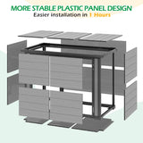 AECOJOY Resin Outdoor Storage Cabinet 23 Cu.Ft Plastic Trash Can Storage Shed with Base