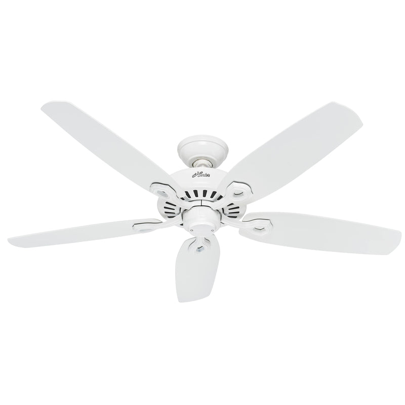 Hunter Builder Elite Energy Star 52" Ceiling Fan - Snow White - Snow White Blades