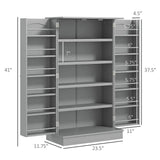 Spaco 17-Tier Kitchen Small Pantry Cabinet with 2 Doors and 6 Adjustable Shelves, Cabinet Pantry, Freestanding 5-Tier Shelving Pantries