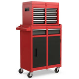 2 - in - 1 Rolling Tool Chest, 5-Drawer Tool Storage Cabinet with Wheels, Adjustable Shelf, Tool Box Organizer for Garage Warehouse Workshop