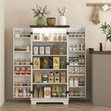 Spaco 17-Tier Kitchen Small Pantry Cabinet with 2 Doors and 6 Adjustable Shelves, Cabinet Pantry, Freestanding 5-Tier Shelving Pantries