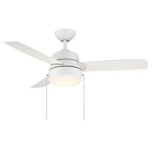 Hampton Bay SW19151P mWh Caprice 44 in. Integrated LED Indoor Matte White Ceiling Fan with Light Kit