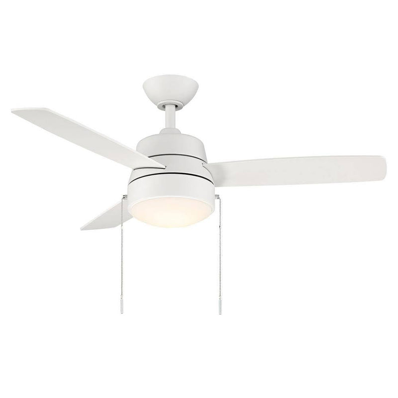 Hampton Bay SW19151P mWh Caprice 44 in. Integrated LED Indoor Matte White Ceiling Fan with Light Kit