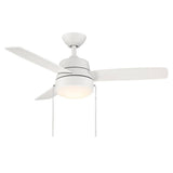 Hampton Bay SW19151P mWh Caprice 44 in. Integrated LED Indoor Matte White Ceiling Fan with Light Kit