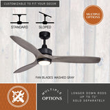 Vaxcel Curtiss Satin Brass Mid - Century Modern MCM Wood Propeller Ceiling Fan with LED Light Kit and Remote