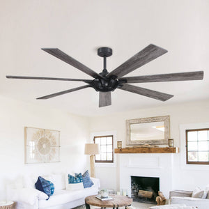 Farmhouse Reversible 7 - Blade Outdoor Ceiling Fan - 72", Black