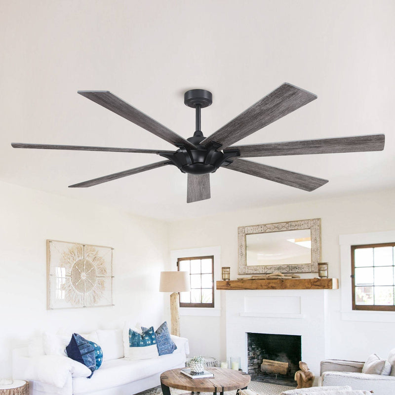 Farmhouse Reversible 7 - Blade Outdoor Ceiling Fan - 72", Black