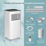 Costway 10000 BTU Portable Air Conditioner 3 - in - 1 Air Cooler with Fan Dehum Sleep Mode
