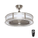 Home Decorators Brette II 23 in. LED Indoor/Outdoor Brushed Nickel Ceiling Fan