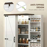 Spaco 17-Tier Kitchen Small Pantry Cabinet with 2 Doors and 6 Adjustable Shelves, Cabinet Pantry, Freestanding 5-Tier Shelving Pantries