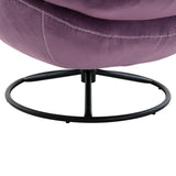 Velvet Swivel Accent Chair with Ottoman, Modern Chaise Lounge Chair with Metal Frame and Footstool, Comfy Armchair Reading Chair