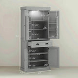 Spaco 17-Tier Kitchen Small Pantry Cabinet with 2 Doors and 6 Adjustable Shelves, Cabinet Pantry, Freestanding 5-Tier Shelving Pantries