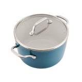 Kitchenaid Hard - Anodized 10 Pcs Ceramic Induction Cookware Set, Dishwasher Safe and Oven Safe to 500F, Agave Blue