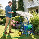 Garden Hose Reel Cart Holds 230FT of 5/8" Hose, Heavy - Duty Hose Cart with 2 Wheels & Storage Basket, Portable Water Hose Organizer for Yard
