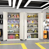 SOLAURA 71" Metal Garage Storage Cabinet with Locking Doors and Adjustable Shelves for Home, Office(Black)