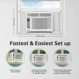 Window Air Conditioner 6000 BTU Cool to 250 Sq Ft Intelligent, LED, Remote Control, Easy to Clean Filter Screen, Can Be Used As a Dehumidifier/Fan