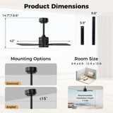 Tangkula 42” Ceiling Fan with Light and Remote