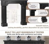 EPICOZY 43.3" Fireplace Mantel, Freestanding Fireplace Surround with Leg for Electric Fireplaces, MDF Mantel Surround with Shelf