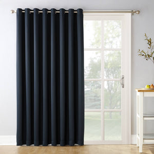 Sun Zero Jonah Extra Wide Blackout Patio Curtain Panel Navy