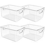 Control Kitchen Clear Plastic Storage Bins, Perfect for Kitchen Organization or Pantry Organization and Storage, Fridge Organizer, Clear Storage