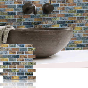 Art3d 10-Piece Peel & Stick Kitchen/Bathroom Backsplash Sticker, 12" x 12" Faux Ceramic Tile Design