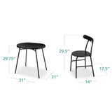 Best Choice Products 3 Piece Modern Oval Dining Table Set, Small Kitchen Dinette W/ 2 Chairs Black/Black