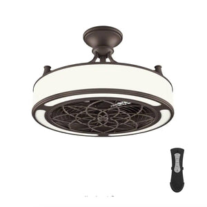 Home Decorators Collection Windara 22 in. LED Indoor/Covered Outdoor Bronze Ceiling Fan with Light Kit and Remote Control