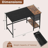 Tangkula 48" Writing Desk with Spacious Tabletop for Home Office