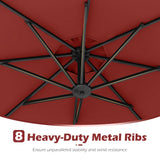 Tangkula 10ft Solar Patio Umbrella with Base Included