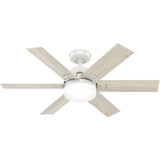 Hunter Pacer 44 - in Fresh White LED Indoor Ceiling Fan with Light Remote
