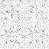 RoomMates Peel and Stick Tile Backsplash White Tin