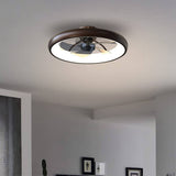 CIKASS Ceiling Fan with Lights Dimmable LED Reversible Blades Timing with Remote Control, 5 Invisible Blades Semi Flush Mount Low Profile Fan