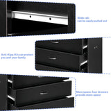 Segmart Black Chest of 4 Drawers, Wood Bedroom Furniture Chest Cabinet with Metal Handles for Kids Room