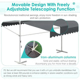 AECOJOY Free Standing Retractable Awning, 10'x10' Dual Side Patio Awnings Outdoor Manual Sun Shade Shelter, Dark Grey