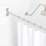 Signature Hardware 60" Brass Straight Shower Curtain Rod Finish: Brushed Nickel