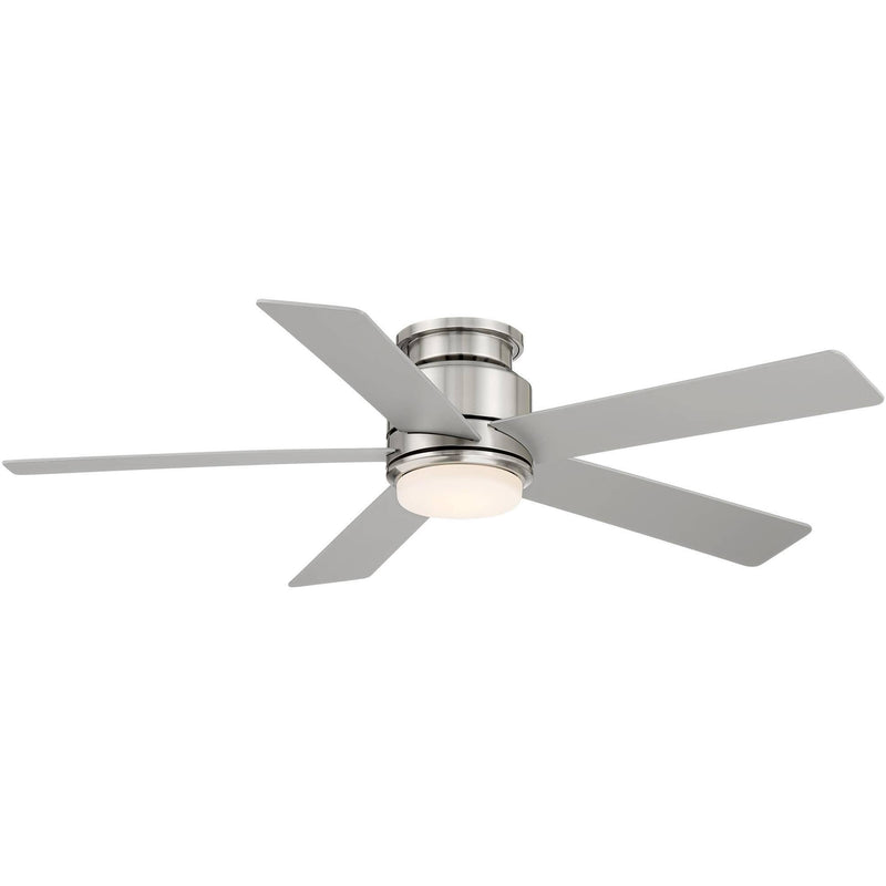 52" Casa Vieja Grand Palm Modern Indoor Outdoor Hugger Ceiling Fan with Dimmable LED Light Remote Control Brushed Nickel Damp Rated for Patio