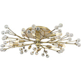 Possini Euro Design Ceiling Light Semi Flush Mount Fixture LED Brass 27 1/2" Wide 10-Light Crystal Berry for Living Room